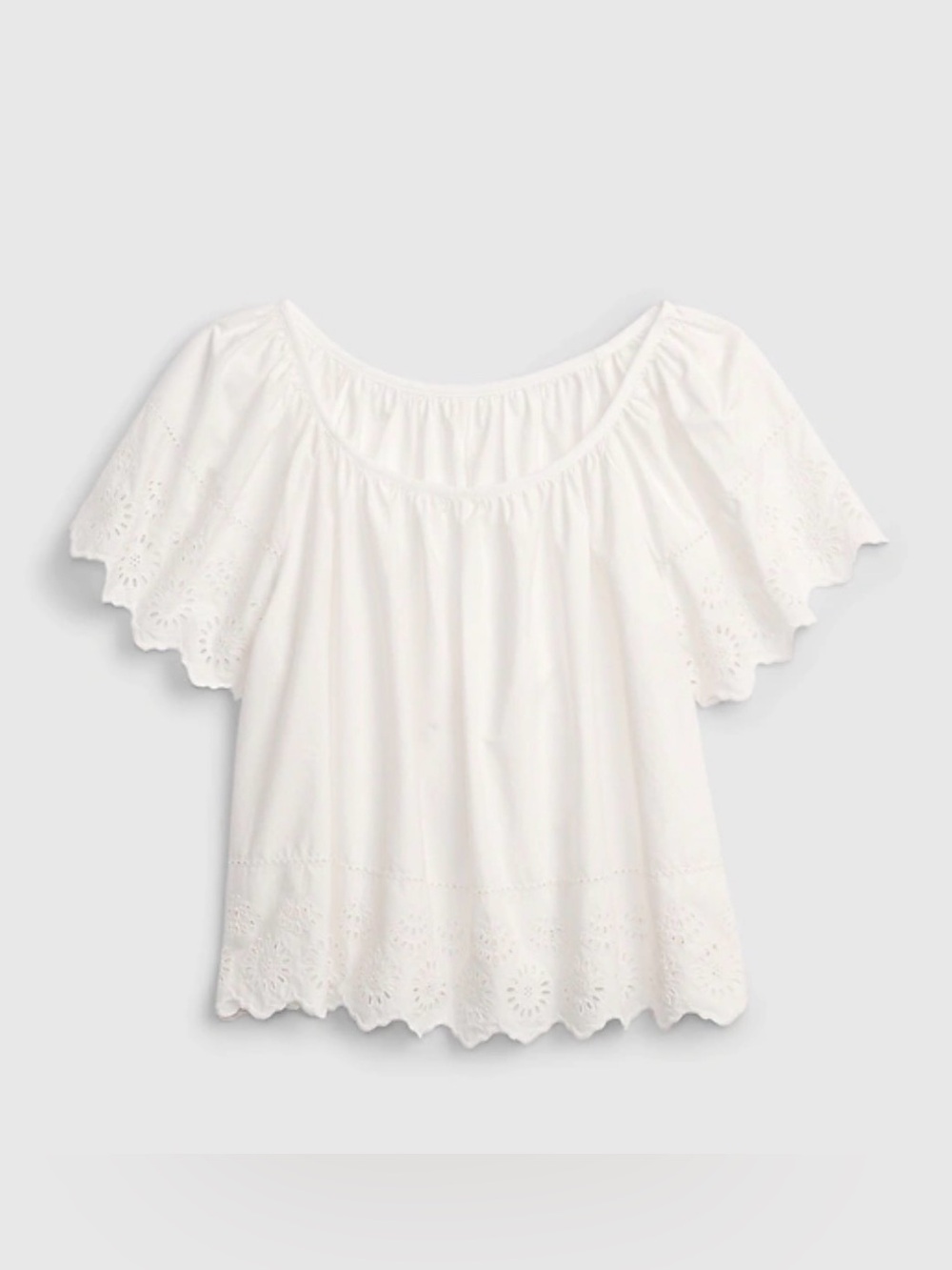 GAP White Eyelet Off-the-Shoulder Blouse